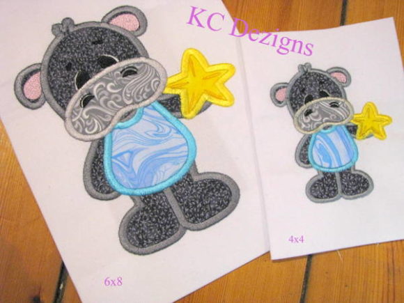 Beach Hippo with Star Fish Applique