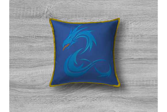 Chinese Blue Dragon Embroidery Design