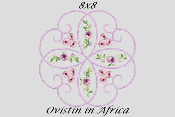 Delicate Twirly Quilt Block and Flower