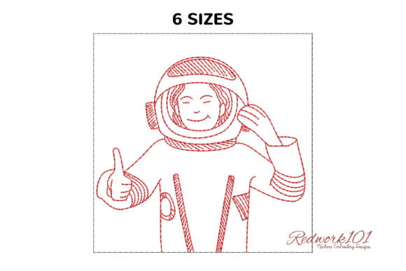 Female Astronaut Lineart Design