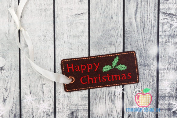 Happy Christmas in the Hoop Ornament