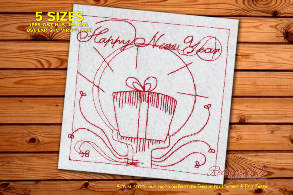 New Year Gift Box Wrapped with Ribbon