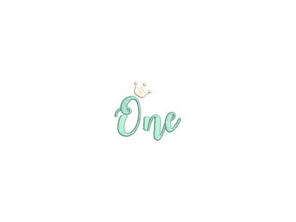 One Year Crown Embroidery Design