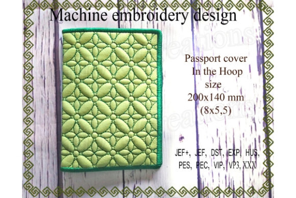 Passport Cover Embroidery Design